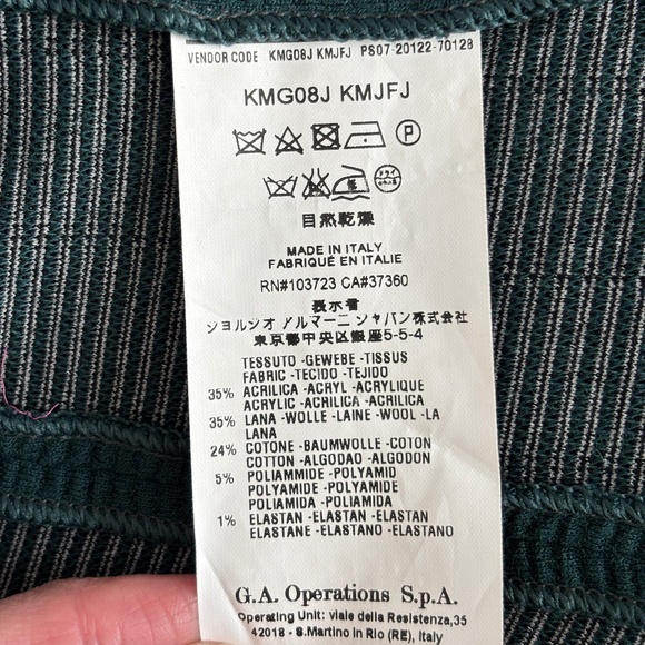 Armani Collezioni Single Button Knit Blazer - Green Size 4 - Picture 9 of 9